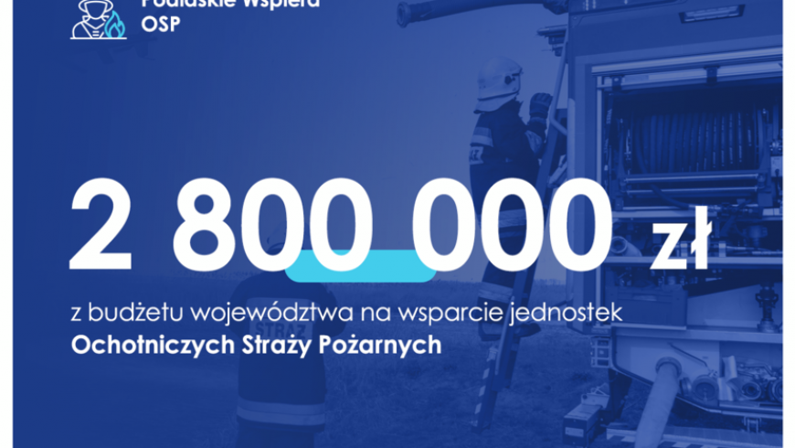 2,8 mln zł dotacji dla jednostek OSP z regionu