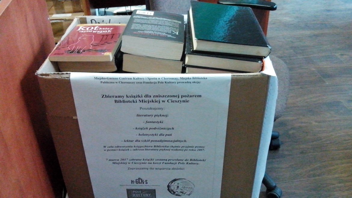 Finał zbiórki książek dla dotkniętej pożarem Biblioteki Miejskiej w Cieszynie