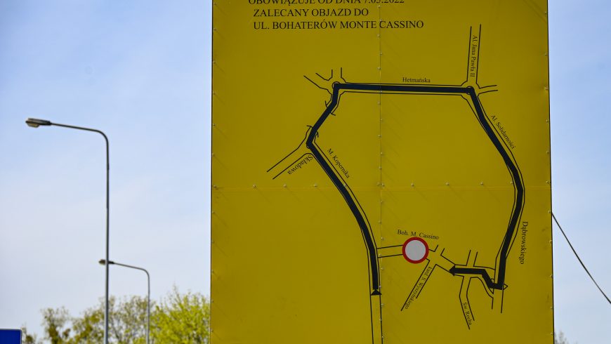 Zamknięcie ulic Bohaterów Monte Cassino i Łomżyńskiej